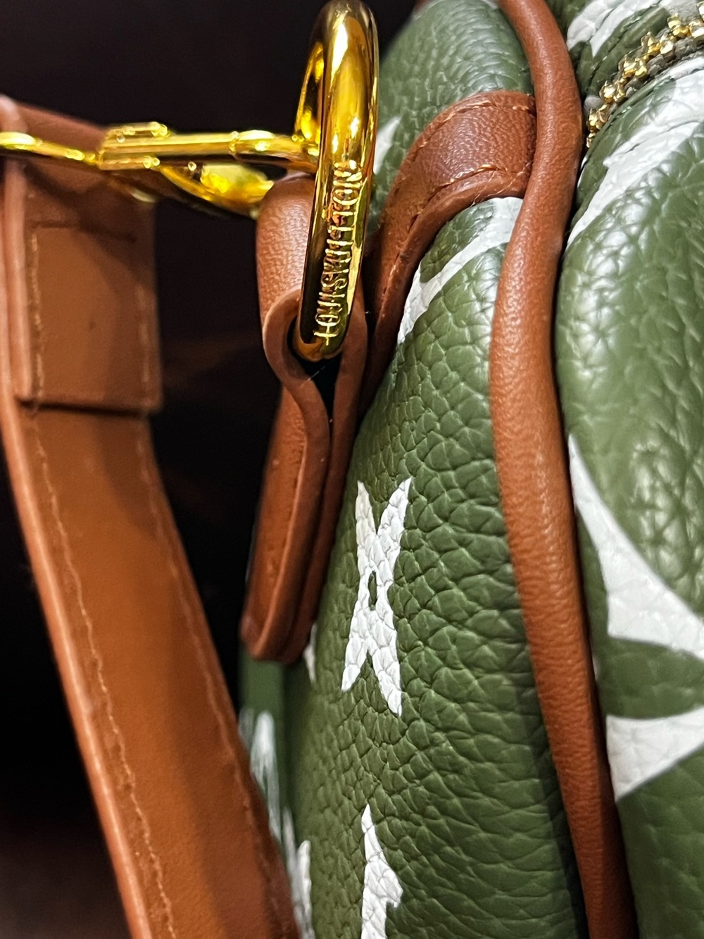 Louis. Vuitton. Speedy Green Handbag Purse Duffle - Picture 8 of 11